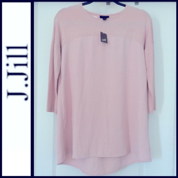 NWT J.Jill Mixed-Media A-Line Tunic in Rosewater - Picture 2 of 4